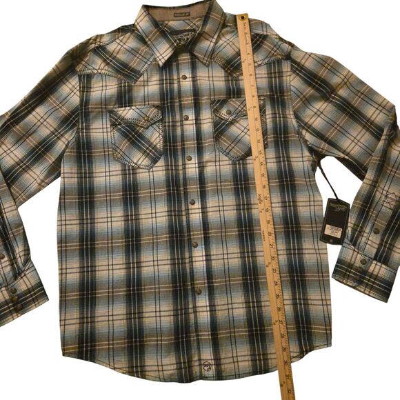 NWT Moon Shine Spirit Brad Paisely L Regular Fit Western Pearl Snap Rockabilly - Picture 9 of 10